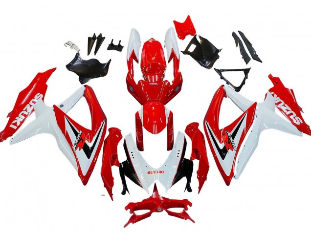 2008-2010 Suzuki GSXR 600 / GSXR 750 Motorcycle Fairings - White Red Black Canada