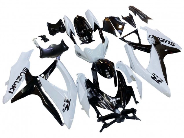 2008-2010 Suzuki GSXR 600 / GSXR 750 Motorcycle Fairing - White Black Canada
