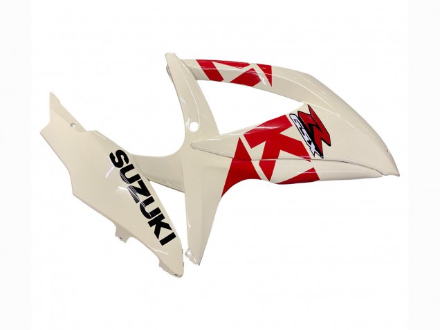 2008-2010 Suzuki GSXR 600 / GSXR 750 Motorcycle Fairings - Cream White Red Black Canada
