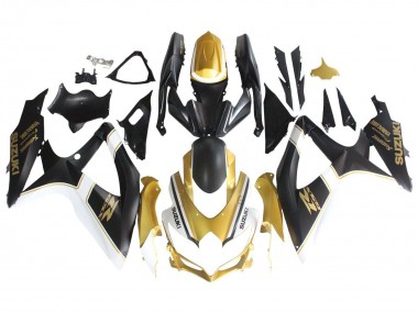 2008-2010 Suzuki GSXR 600 / GSXR 750 Motorcycle Fairings - Matte Black White Gold Canada