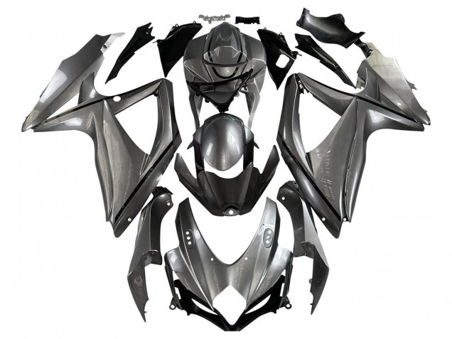 2008-2010 Suzuki GSXR 600 / GSXR 750 Motorcycle Fairings - Matte Grey Black Canada