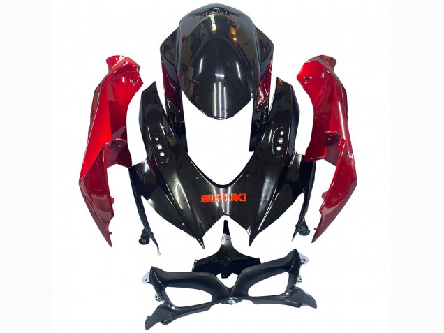 2008-2010 Suzuki GSXR 600 / GSXR 750 Motorcycle Fairing - Red Glossy Black Canada
