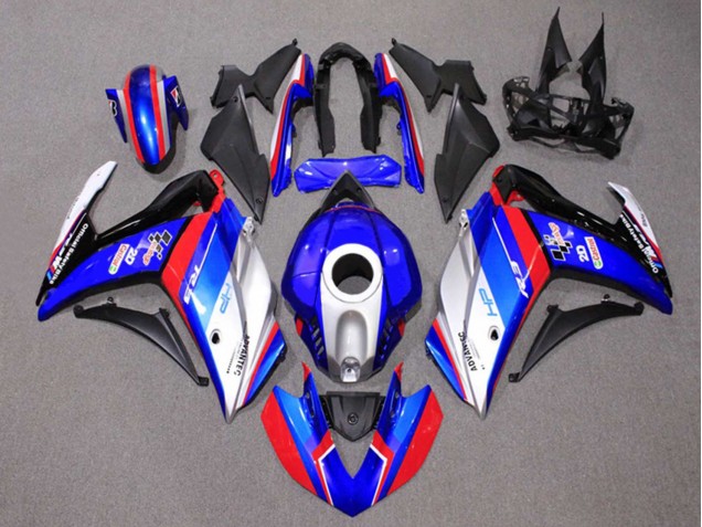 2015-2018 Yamaha YZF R3/R25 Motorcycle Fairings - Blue Silver Red Black Castrol Canada
