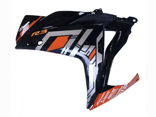 2015-2018 Yamaha YZF R3/R25 Motorcycle Fairings - Blue Orange Silver Yamalube Canada