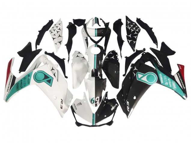 2015-2018 Yamaha YZF R3/R25 Motorcycle Fairings - White Green Glossy Black Canada