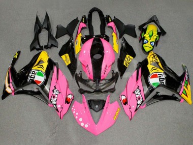 2015-2018 Yamaha YZF R3/R25 Motorcycle Fairings - Pink Yellow Black Shark 46 Canada