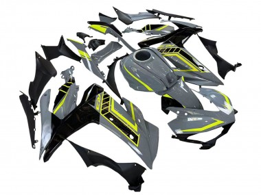 2015-2018 Yamaha YZF R3/R25 Motorcycle Fairings - Nardo Grey Neon Yellow Black Canada