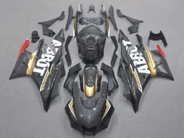 2019-2021 Yamaha YZF R3/R25 Motorcycle Fairings - Red Gold Black Carbon Fiber Style Canada
