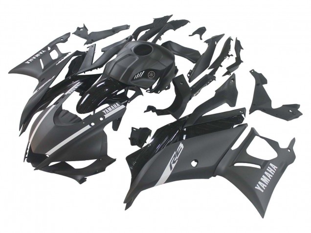 2019-2021 Yamaha YZF R3/R25 Motorcycle Fairings - Matte Black Silver Canada