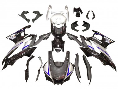 2019-2021 Yamaha YZF R3/R25 Motorcycle Fairings - Silver Glossy Black Carbon Fiber Style Canada