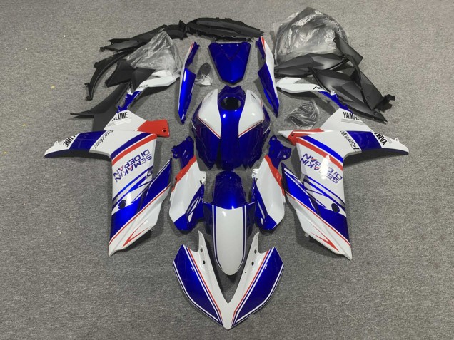 2019-2021 Yamaha YZF R3/R25 Motorcycle Fairings - White Blue Red Semakin Didepan Canada