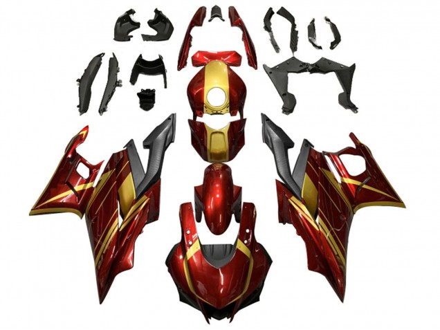 2019-2021 Yamaha YZF R3/R25 Motorcycle Fairings - Red Gold Matte Black Canada