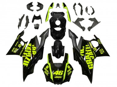 2019-2021 Yamaha YZF R3/R25 Motorcycle Fairings - Black Neon Yellow 46 Canada