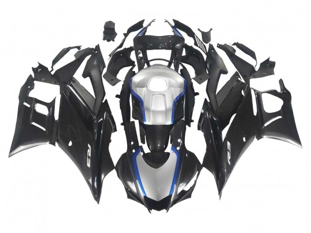 2022-2024 Yamaha YZF R3/R25 Motorcycle Fairings - Black Carbon Fiber Style Silver Blue Canada