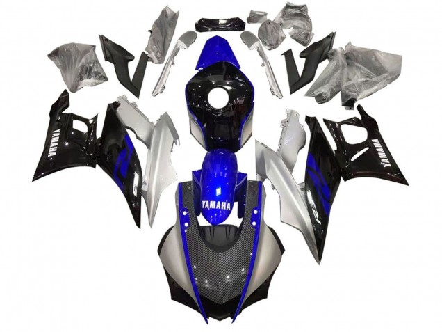 2022-2024 Yamaha YZF R3/R25 Motorcycle Fairing - Silver Blue Black Carbon Fiber Style Canada