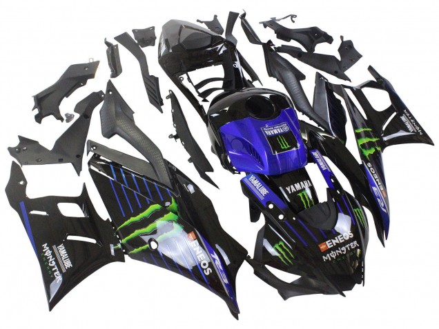 2022-2024 Yamaha YZF R3/R25 Motorcycle Fairings - Blue Green Black Monster Yamalube ENEOS Canada