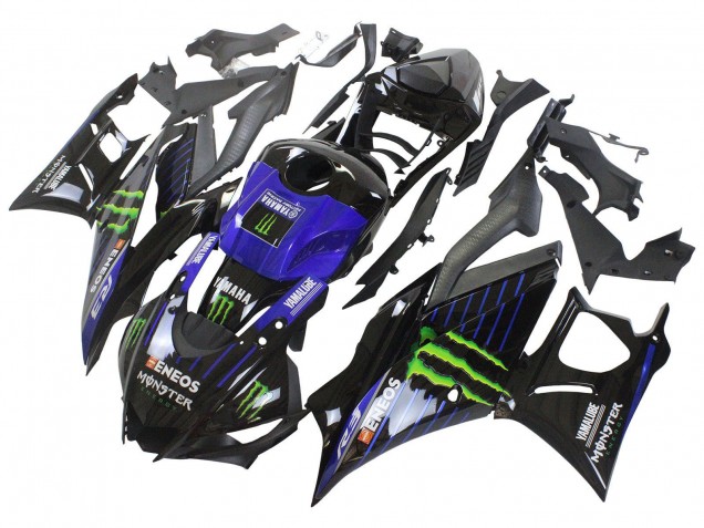 2022-2024 Yamaha YZF R3/R25 Motorcycle Fairings - Blue Green Black Monster Yamalube ENEOS Canada