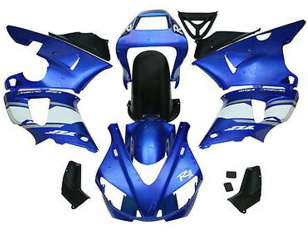 1998-1999 Yamaha YZF 1000 R1 Motorcycle Fairings - Blue White Glossy Black Canada