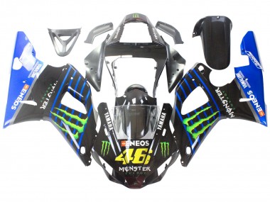 2000-2001 Yamaha YZF 1000 R1 Motorcycle Fairings - Blue Black Green Monster Yamalube ENEOS 46 Canada