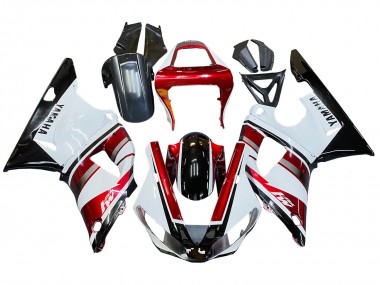2000-2001 Yamaha YZF 1000 R1 Motorcycle Fairing - Red White Glossy Black Canada
