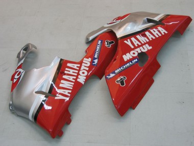 2000-2001 Yamaha YZF 1000 R1 Motorcycle Fairings - Silver Red Fortuna Motul Canada