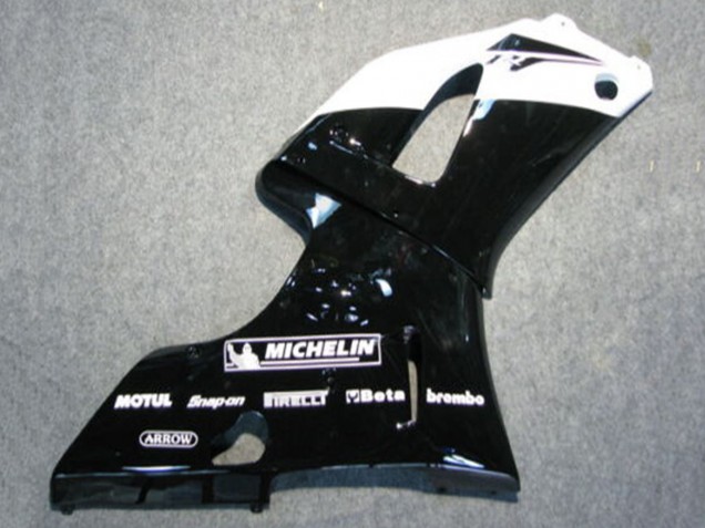 2000-2001 Yamaha YZF 1000 R1 Motorcycle Fairings - Glossy Black White Michelin Canada