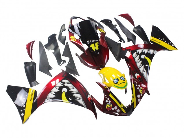 2009-2011 Yamaha YZF 1000 R1 Motorcycle Fairings - Red Yellow Black Shark 46 Canada