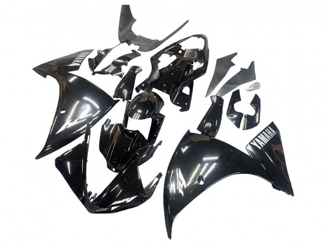 2009-2011 Yamaha YZF 1000 R1 Motorcycle Fairings - Glossy Black White Decal Canada