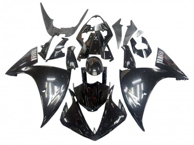 2009-2011 Yamaha YZF 1000 R1 Motorcycle Fairings - Glossy Black White Decal Canada