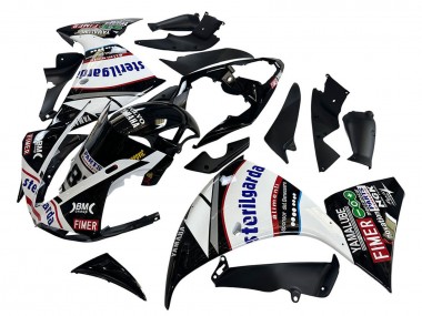 2009-2011 Yamaha YZF 1000 R1 Motorcycle Fairings - Glossy Black White Red Volvo Fimer Yamalube 87 Canada