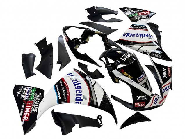 2009-2011 Yamaha YZF 1000 R1 Motorcycle Fairings - Glossy Black White Red Volvo Fimer Yamalube 87 Canada