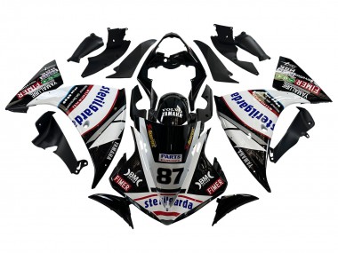 2009-2011 Yamaha YZF 1000 R1 Motorcycle Fairings - Glossy Black White Red Volvo Fimer Yamalube 87 Canada