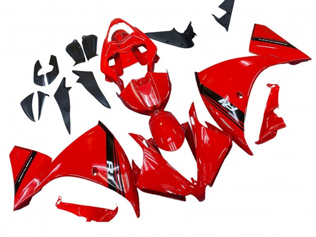2012-2014 Yamaha YZF 1000 R1 Motorcycle Fairing - Red Glossy Black Canada