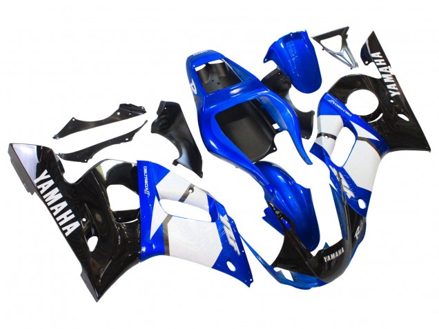 1998-2002 Yamaha YZF 600 R6 Motorcycle Fairings - White Blue Glossy Black Canada