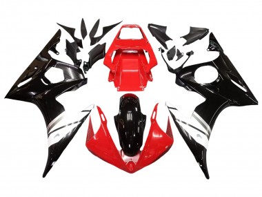 2006-2009 Yamaha YZF R6S Motorcycle Fairings - Red White Glossy Black Canada