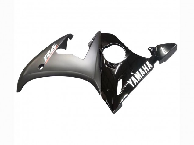 2003-2004 Yamaha YZF R6 Motorcycle Fairings - Glossy Black Matte Black White Decals Canada