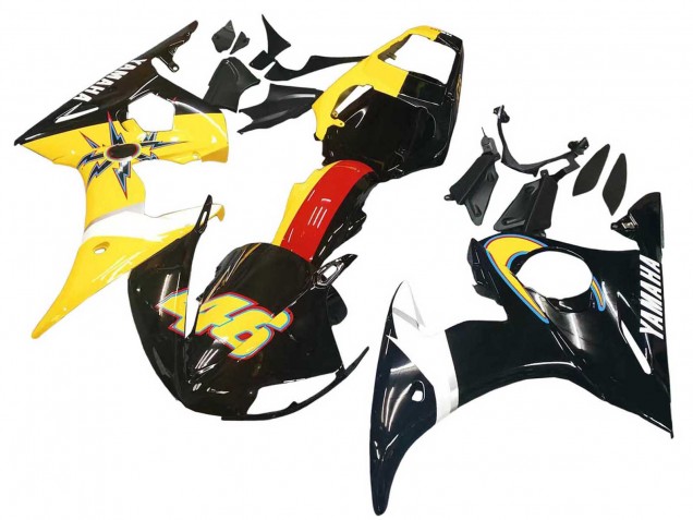 2003-2004 Yamaha YZF R6 Motorcycle Fairings - Yellow Red Glossy Black 46 Canada