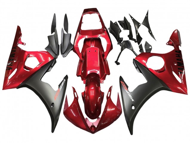 2003-2004 Yamaha YZF R6 Motorcycle Fairing Kits - Red Matte Black Canada