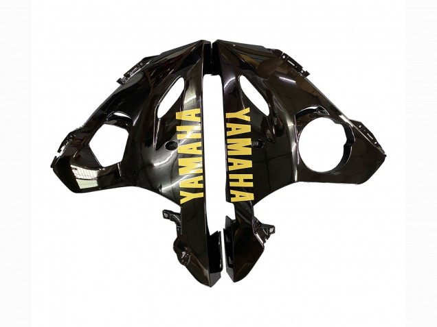 2003-2004 Yamaha YZF R6 Motorcycle Fairings - Glossy Black Matte Black Gold Decals Canada