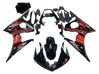 2003-2004 Yamaha YZF R6 Motorcycle Fairing - Glossy Black Red Canada