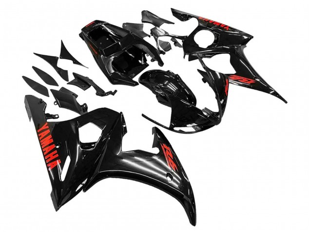 2003-2004 Yamaha YZF R6 Motorcycle Fairings - Glossy Black Red Canada