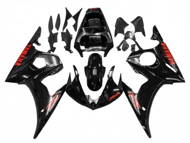 2003-2004 Yamaha YZF R6 Motorcycle Fairings - Glossy Black Red Canada