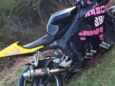 2006-2009 Yamaha YZF R6S Motorcycle Fairings - Yellow Pink Glossy Black Rossi Repsol 46 Canada