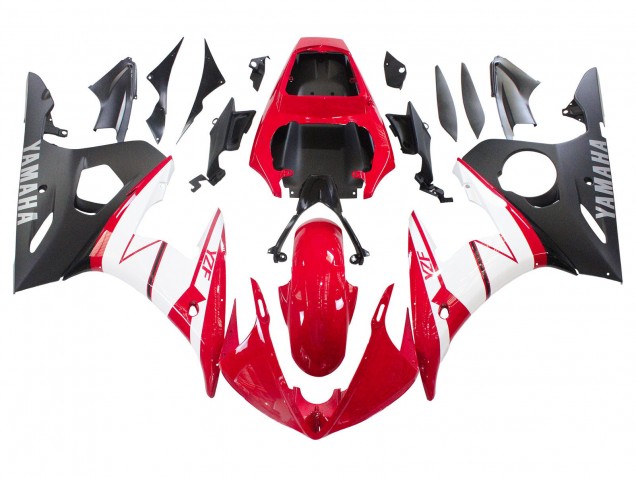 2006-2009 Yamaha YZF R6S Motorcycle Fairings - Red White Matte Black Canada