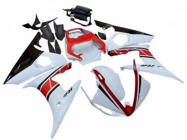 2003-2004 Yamaha YZF R6 Motorcycle Fairings - White Red Glossy Black Canada
