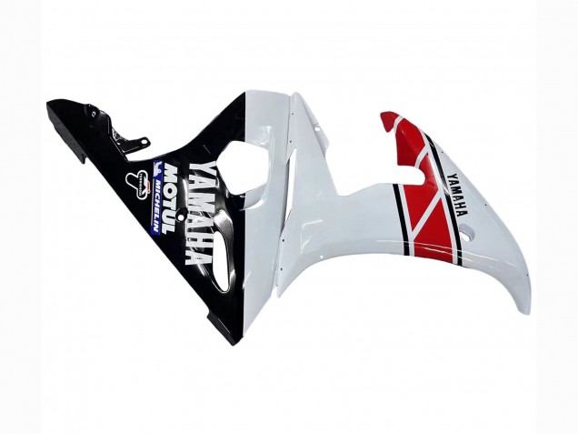 2006-2009 Yamaha YZF R6S Motorcycle Fairings - White Red Glossy Black Motul Canada