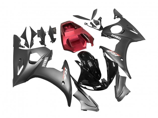 2003-2004 Yamaha YZF R6 Motorcycle Fairings - Red Glossy Black Matte Black Canada