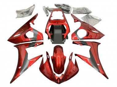 2003-2004 Yamaha YZF R6 Motorcycle Fairing - Red Matte Black Canada