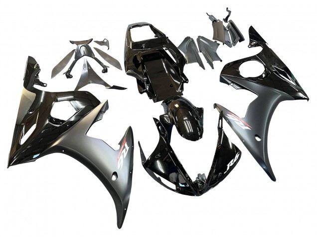 2003-2004 Yamaha YZF R6 Motorcycle Fairings - Glossy Black Matte Black Gold Chameleon Canada