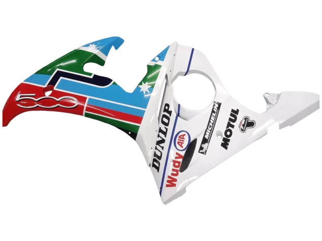 2005 Yamaha YZF 600 R6 Motorcycle Fairings - Light Blue White Green Red Kastinee Dunlop Motul Canada